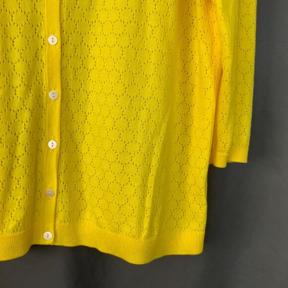 Talbots Cotton Blend Button Up Yellow Cardigan Sz 1X - Picture 12 of 16